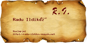 Radu Ildikó névjegykártya